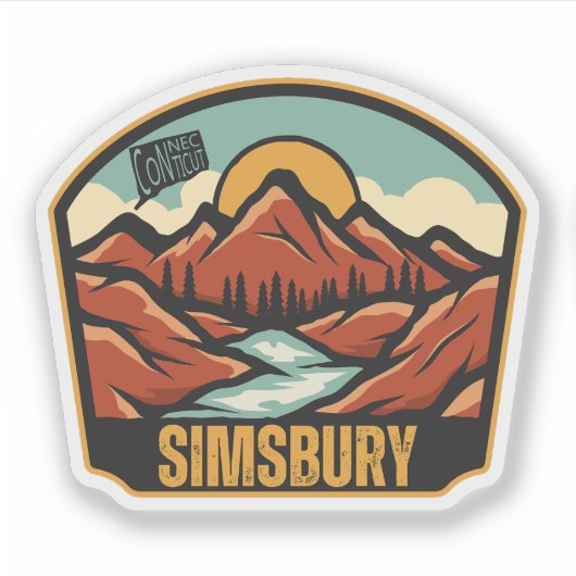Simsbury, Connecticut Sticker (Voorkant)