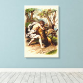 Simson en de Leeuw Canvas Afdruk (Insitu (Houten vloer))