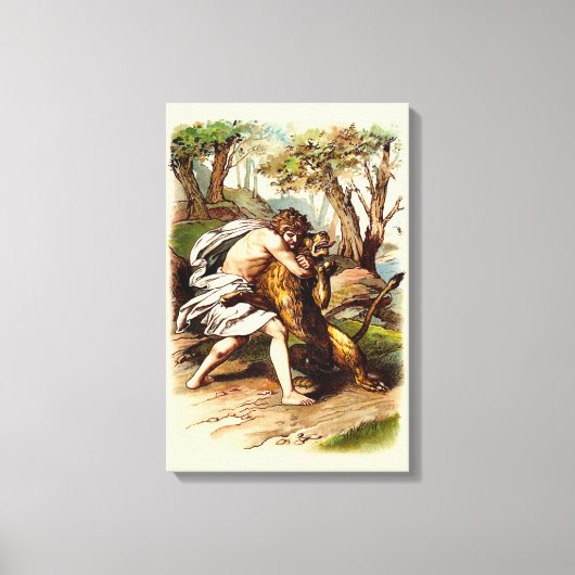 Simson en de Leeuw Canvas Afdruk (Voorkant)