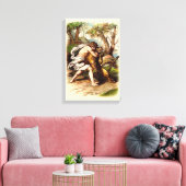 Simson en de Leeuw Canvas Afdruk (Insitu (Woonkamer))