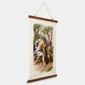 Simson en de Leeuw Hangend Wandkleed (Gebogen)