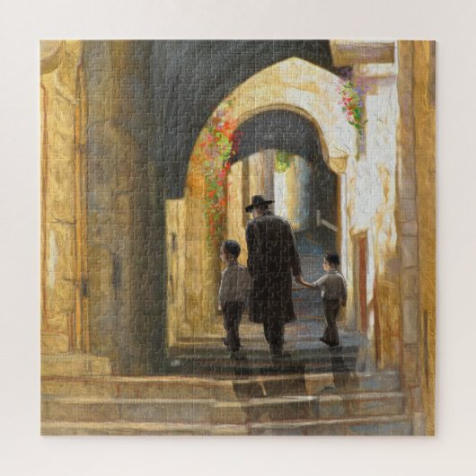 Simta Jerusalem Old City Israel Oil Painting ART Legpuzzel (Verticaal)
