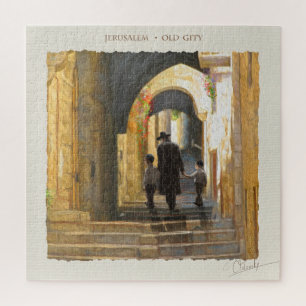 Simta Jeruzalem Oude Stad Israël Olie Schilderij K Legpuzzel