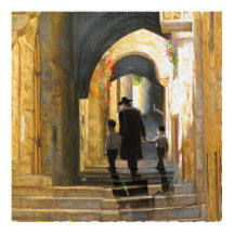 Simta Jeruzalem Oude Stad Israël Olie Schilderij K