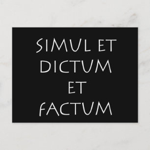 Simul et dictum et factum briefkaart