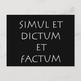 Simul et dictum et factum briefkaart
