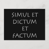 Simul et dictum et factum briefkaart (Voorkant)