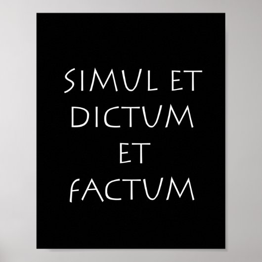 Simul et dictum et factum poster (Voorkant)