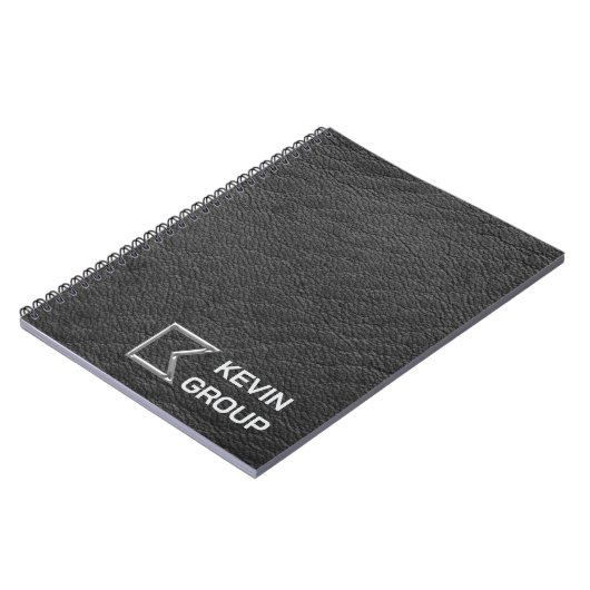 Simulated Black Leather Business Logo Notitieboek (Linkerzijde)