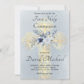 simulated gold foil Holy Cross First Communion Kaart (Voorkant)