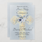 simulated gold foil Holy Cross First Communion Kaart (Voorkant / Achterkant)