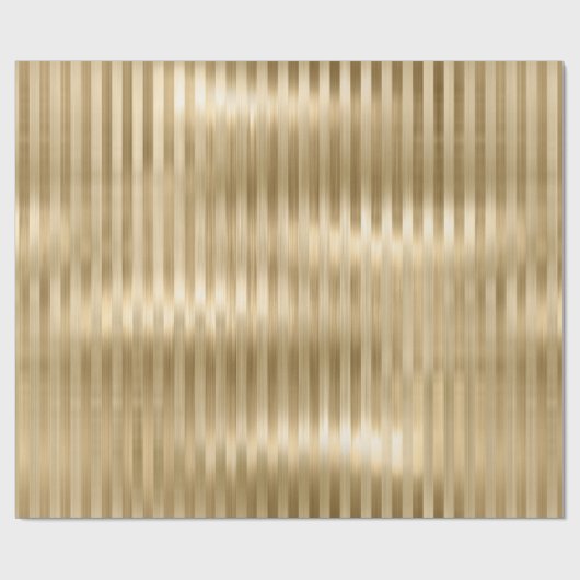 Simulated Gold Foil Texture Stripes Celebration Cadeaupapier (Vlak)
