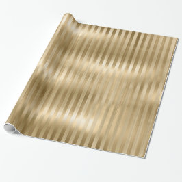 Simulated Gold Foil Texture Stripes Celebration Cadeaupapier