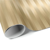 Simulated Gold Foil Texture Stripes Celebration Cadeaupapier (Rol Hoek)
