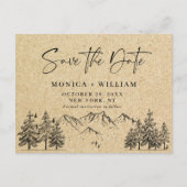 Simulated Kraft Paper Wedding Save the Date Briefkaart (Voorkant)