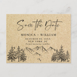 Simulated Kraft Paper Wedding Save the Date Briefkaart