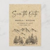 Simulated Kraft Paper Wedding Save the Date Briefkaart (Voorkant)