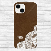 Simulated Leather and Lace Print Monogram Initiaal Case-Mate iPhone Case