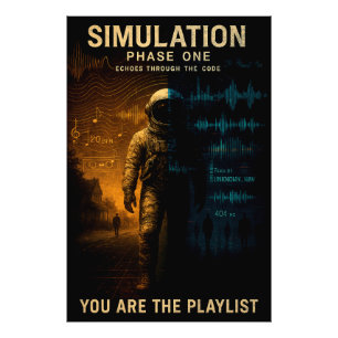 Simulatie Fase Een Poster - Glitch Astronaut Art