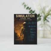 Simulatie Fase Een Poster - Glitch Astronaut Art Briefkaart (Staand voorkant)