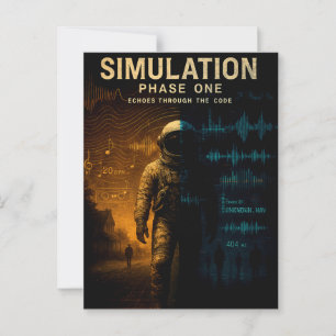 Simulatie Fase Een Poster - Glitch Astronaut Art Briefkaart