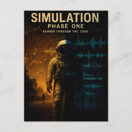 Simulatie Fase Een Poster - Glitch Astronaut Art Briefkaart