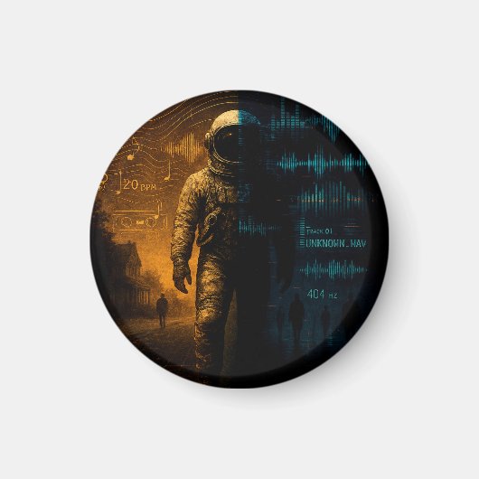 Simulatie Fase Een Poster - Glitch Astronaut Art Magneet (Voorkant)