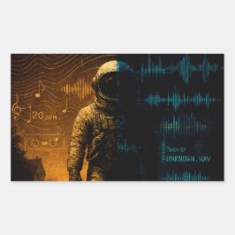 Simulatie Fase Een Poster - Glitch Astronaut Art Rechthoekige Sticker