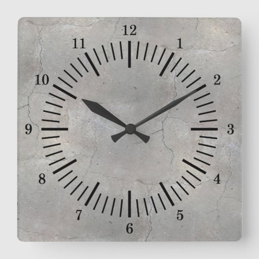Simulatiebeton oude school vierkante klok (Voorkant)