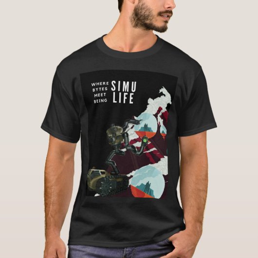 SIMULIFE waar bytes samenkomen voor simulatie T-shirt (Voorkant)