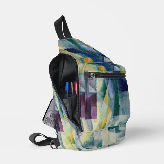 Simultaan venster 1912 door Robert Delaunay Sling Bag (Open)