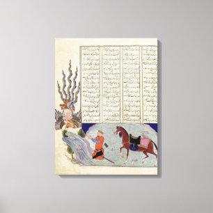 Simurgh biedt Moskou aan, de vader van Roustem Canvas Afdruk
