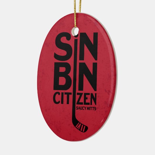 Sin Bin Citizen Hockey Keramisch Ornament (Links)