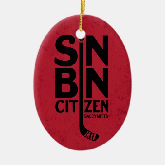 Sin Bin Citizen Hockey Keramisch Ornament (Voorkant)