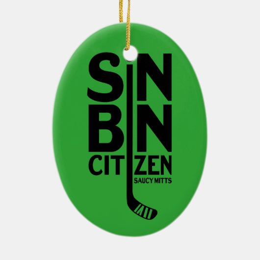 Sin Bin Citizen Hockey Keramisch Ornament (Achterkant)