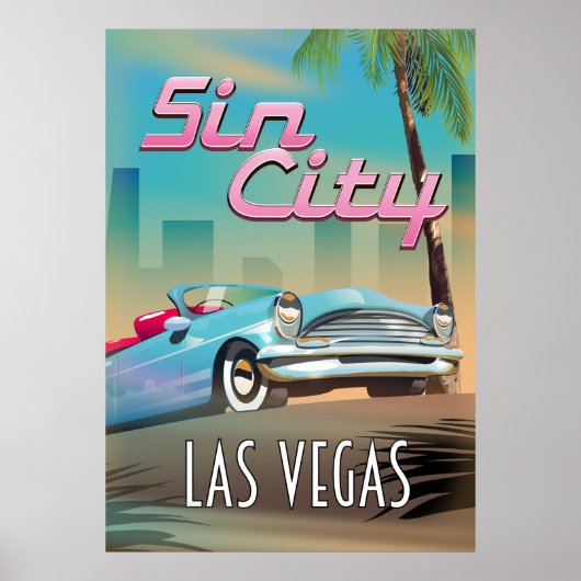 Sin city Las Vegas-reisposter Poster (Voorkant)