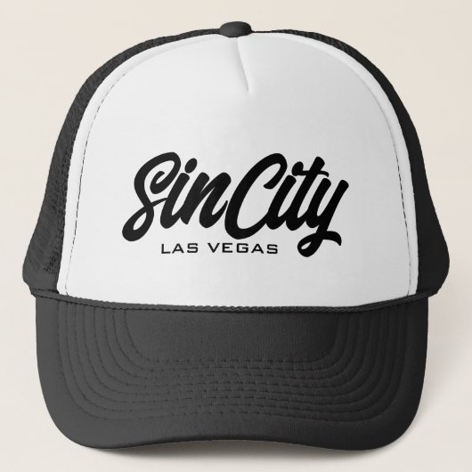 Sin City Las Vegas scripttypografie-trucker Trucker Pet (Voorkant)