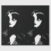 Sin City Style Vrouw - Op Zwarte Achtergrond Cadeaupapier (Vlak)