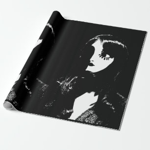 Sin City Style Vrouw - Op Zwarte Achtergrond Cadeaupapier