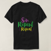 Sin Repent Mardi Gras T-shirt (Design voorkant)
