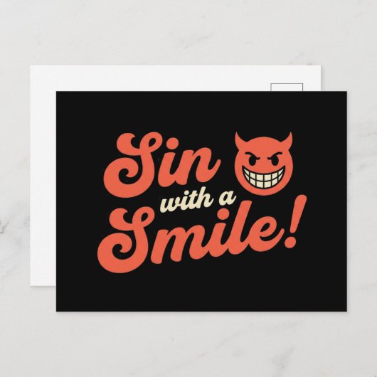 Sin With a Smile Briefkaart (Voorkant / Achterkant)