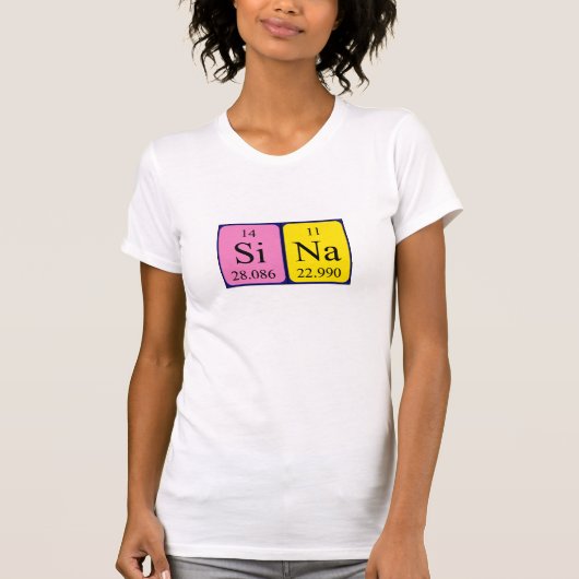 Sina periodiek table name shirt (Voorkant)