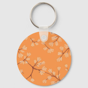 Sinaal botanisch patroon Witte handgetekende takke Sleutelhanger