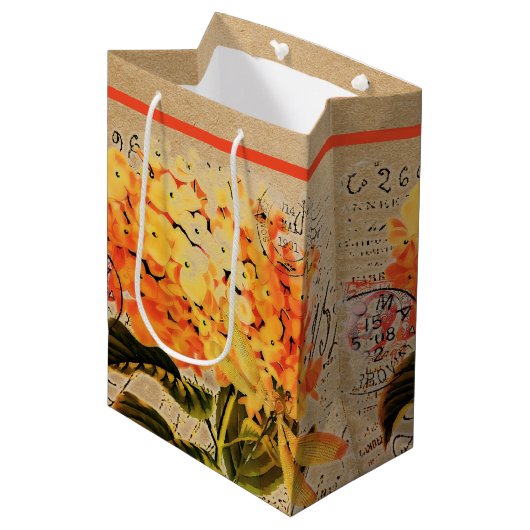 Sinaalhydrangea en libel middel grote cadeautas (Voorkant Gekanteld)
