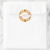 Sinaar Bloemige Herfst Bruidsfeest Sticker (Tas)
