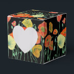 Sinaarappel Klaproos Bloemige Trouw Cake Favor Doo Bedankdoosjes<br><div class="desc">Sinaarappel Klaproos op zwarte bloemige bloemen Trouw Cake Favor Dozen. Ontworpen vanuit een van mijn aquarel schilderijen.</div>