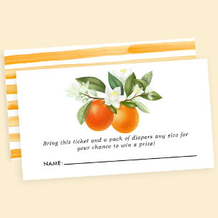 Sinaas Bloemige Baby Shower Luier Raffle Informatiekaartje