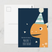 Sinaas Dinosaurus Verjaardag Bedankt Feestje Briefkaart (Voorkant / Achterkant)