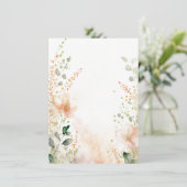 Sinaas en perzik waterverf bloemendecoratie lege t kaart (Staand voorkant)