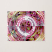 Sinaas en Roze Abstracte Collage Legpuzzel (Horizontaal)